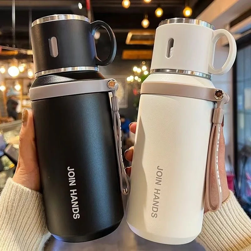 600ML Thermal Water Bottle Stainless Steel Thermos Bottle Keep Cold and Hot Water Bottle Thermos for Tea Coffee Vacuum Flasks