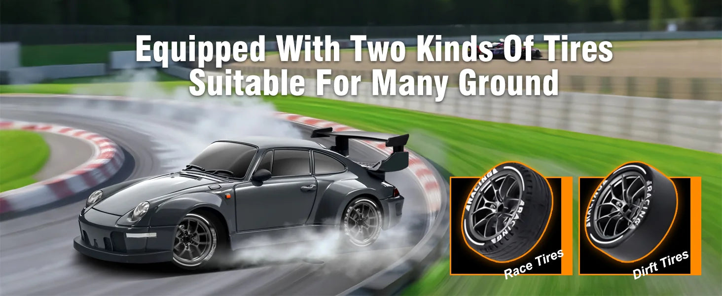 1:24 Scale 20+KM/H RC Drift Car 2.4G 4WD High Speed RC Drifting Car Remote Control Cars with LED Lights Drifting Tires Race Toys