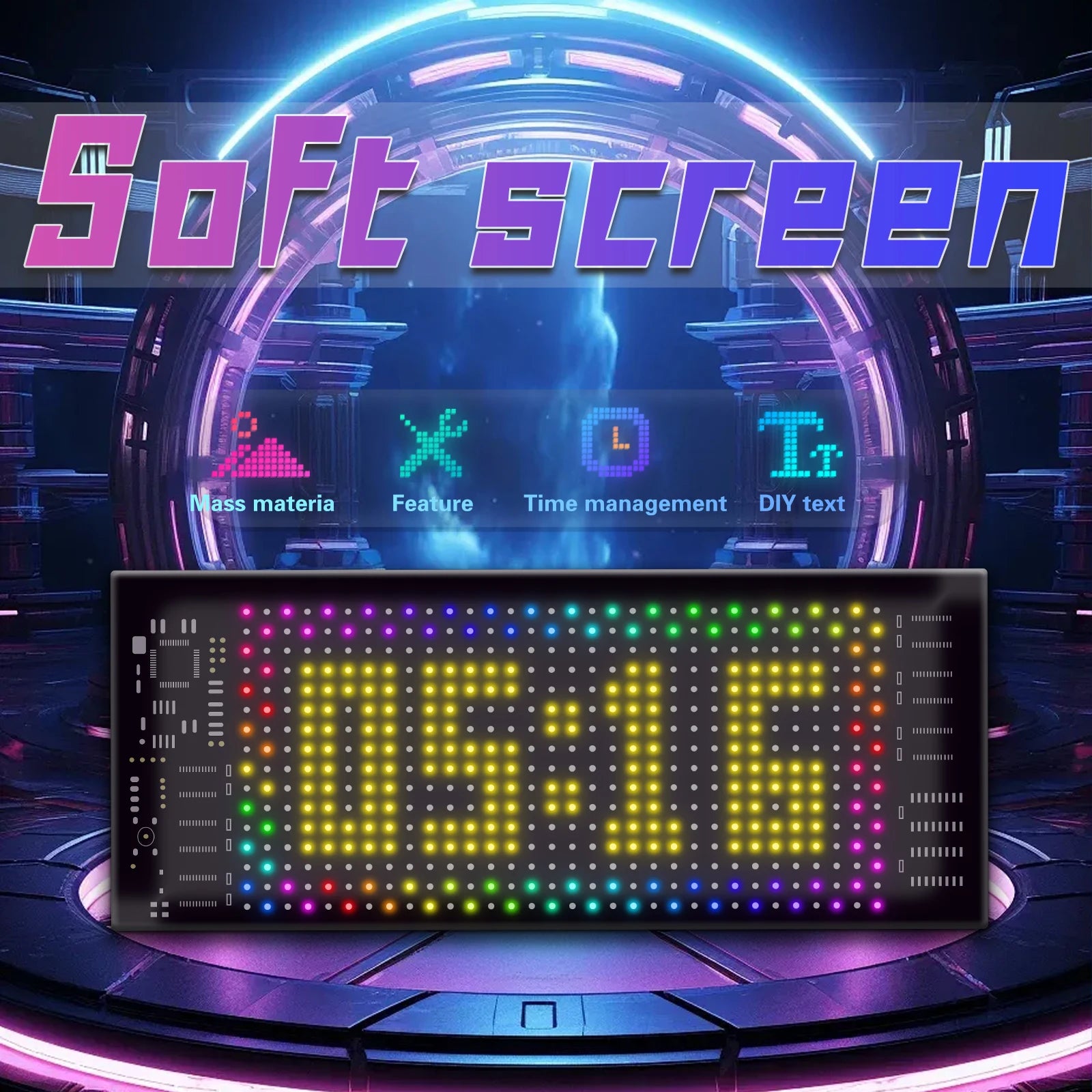 Led Eyes For Truck Led Matrix Panel RGB LED Car Panel DIY Programmable Bluetooth App Control Scrolling  Light