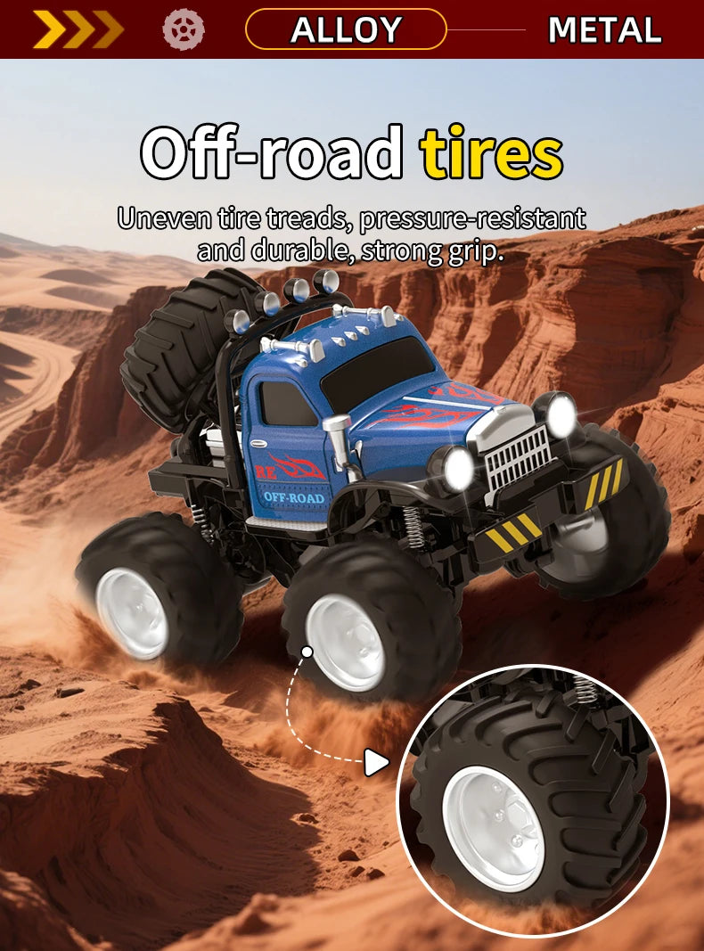 New 1:64 Rc Car Mini 2.4Ghz City Road Handle High Speed Alloy All Terrain Remote Control Car Dual Control Children's Toys Gifts