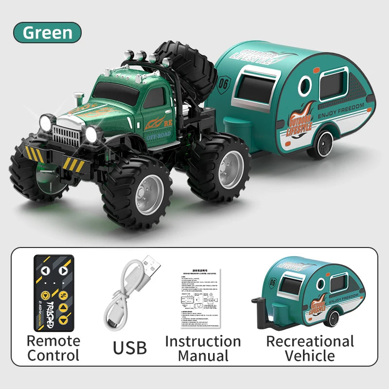 New 1:64 Rc Car Mini 2.4Ghz City Road Handle High Speed Alloy All Terrain Remote Control Car Dual Control Children's Toys Gifts