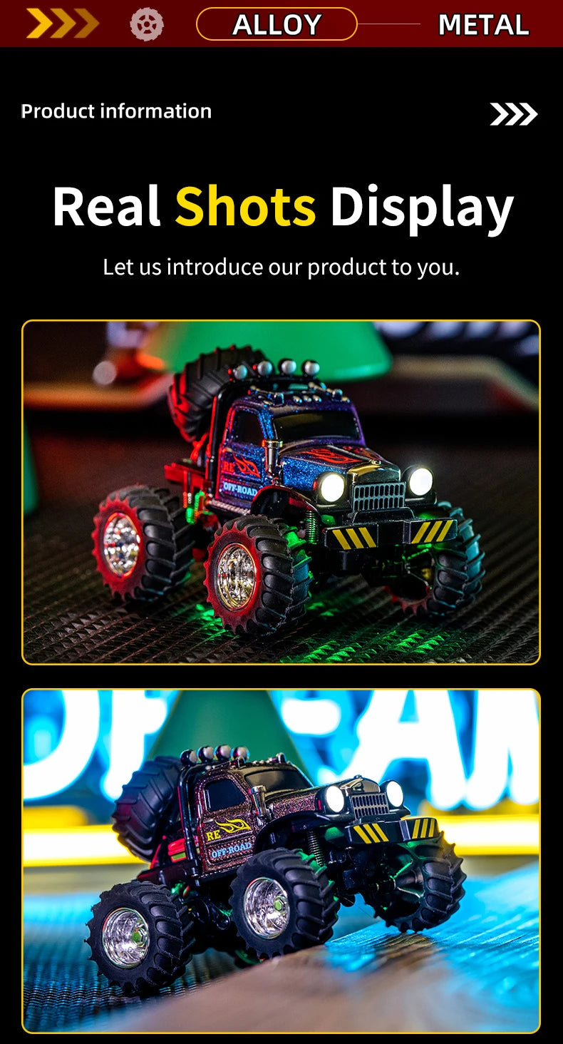 New 1:64 Rc Car Mini 2.4Ghz City Road Handle High Speed Alloy All Terrain Remote Control Car Dual Control Children's Toys Gifts