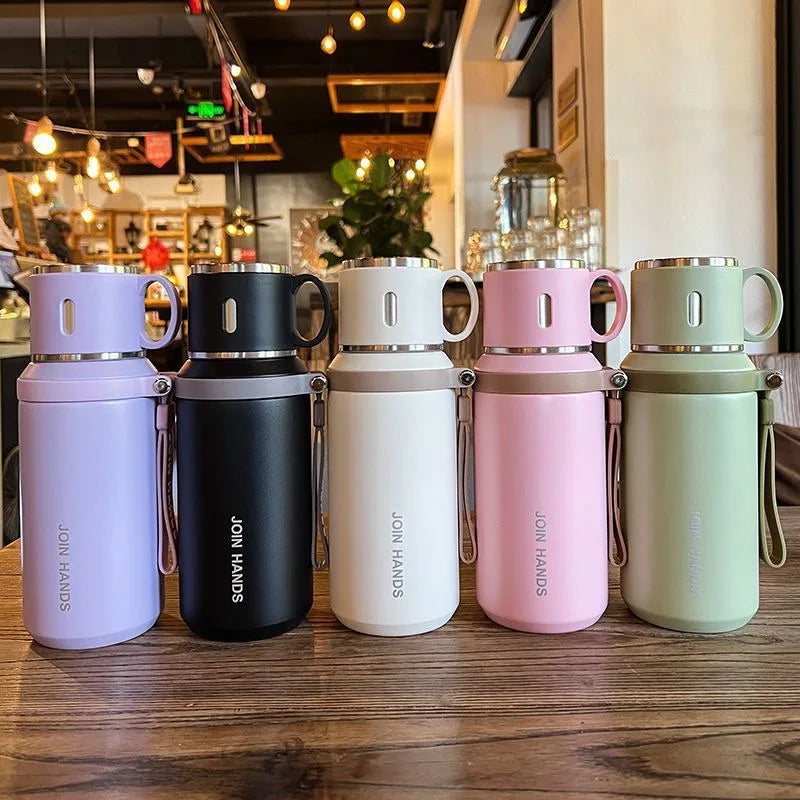 600ML Thermal Water Bottle Stainless Steel Thermos Bottle Keep Cold and Hot Water Bottle Thermos for Tea Coffee Vacuum Flasks