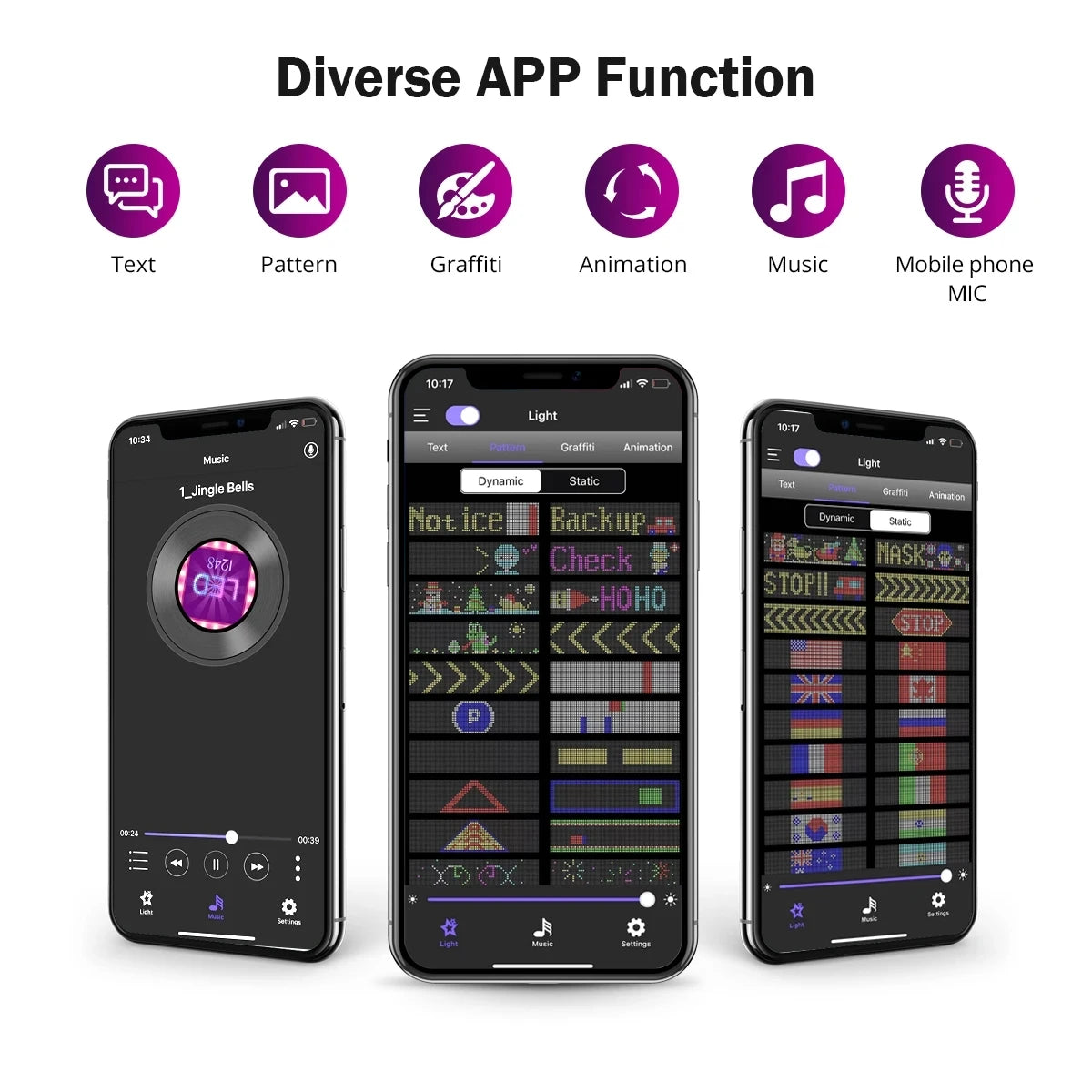 Led Eyes For Truck Led Matrix Panel RGB LED Car Panel DIY Programmable Bluetooth App Control Scrolling  Light