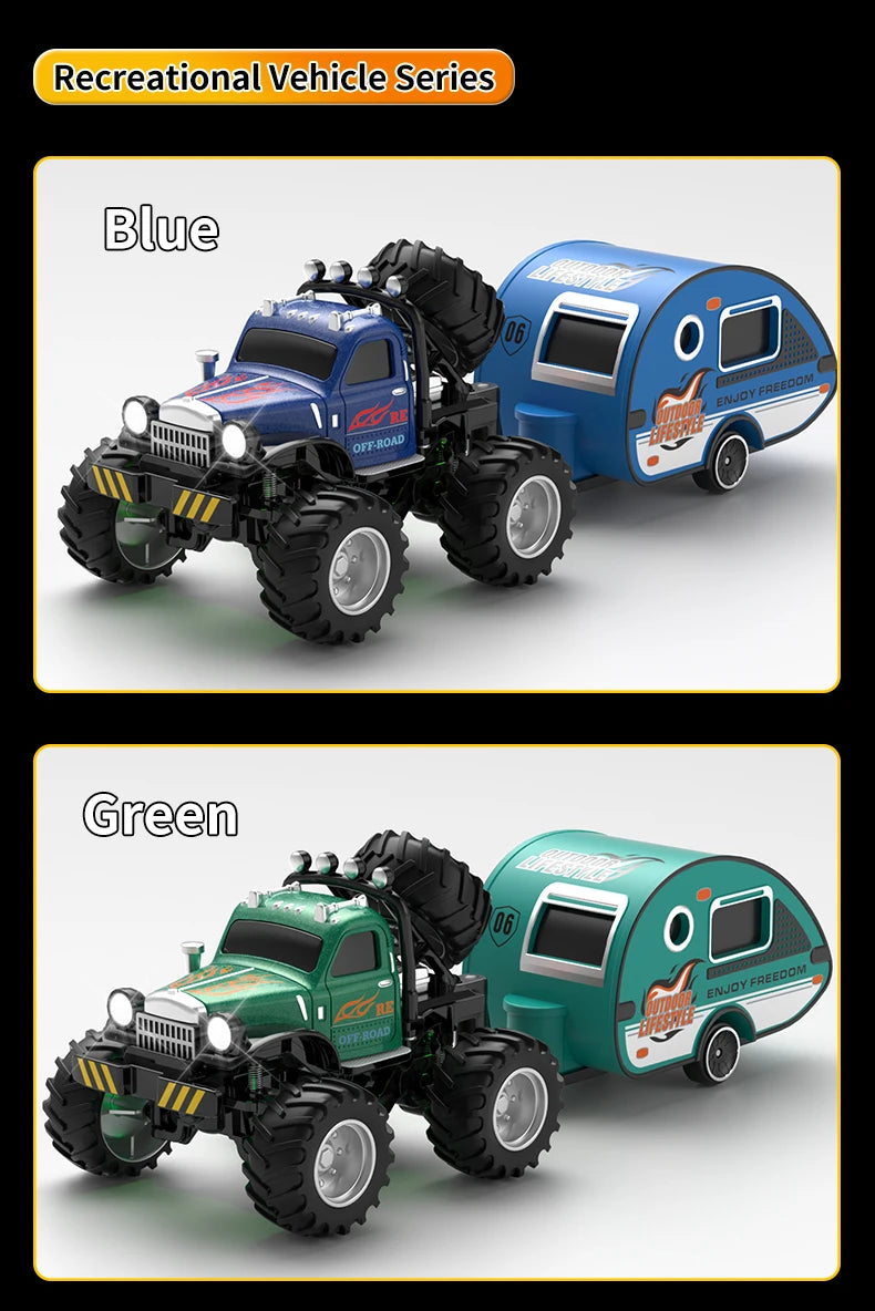 New 1:64 Rc Car Mini 2.4Ghz City Road Handle High Speed Alloy All Terrain Remote Control Car Dual Control Children's Toys Gifts